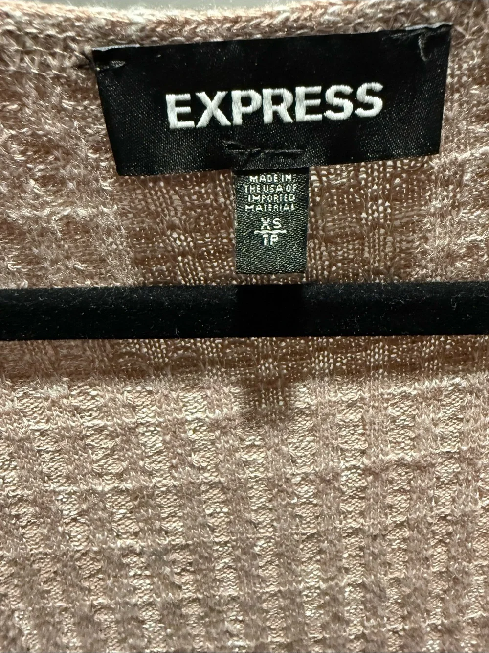 Express Taupe Wrap-Front V-Neck Sweater